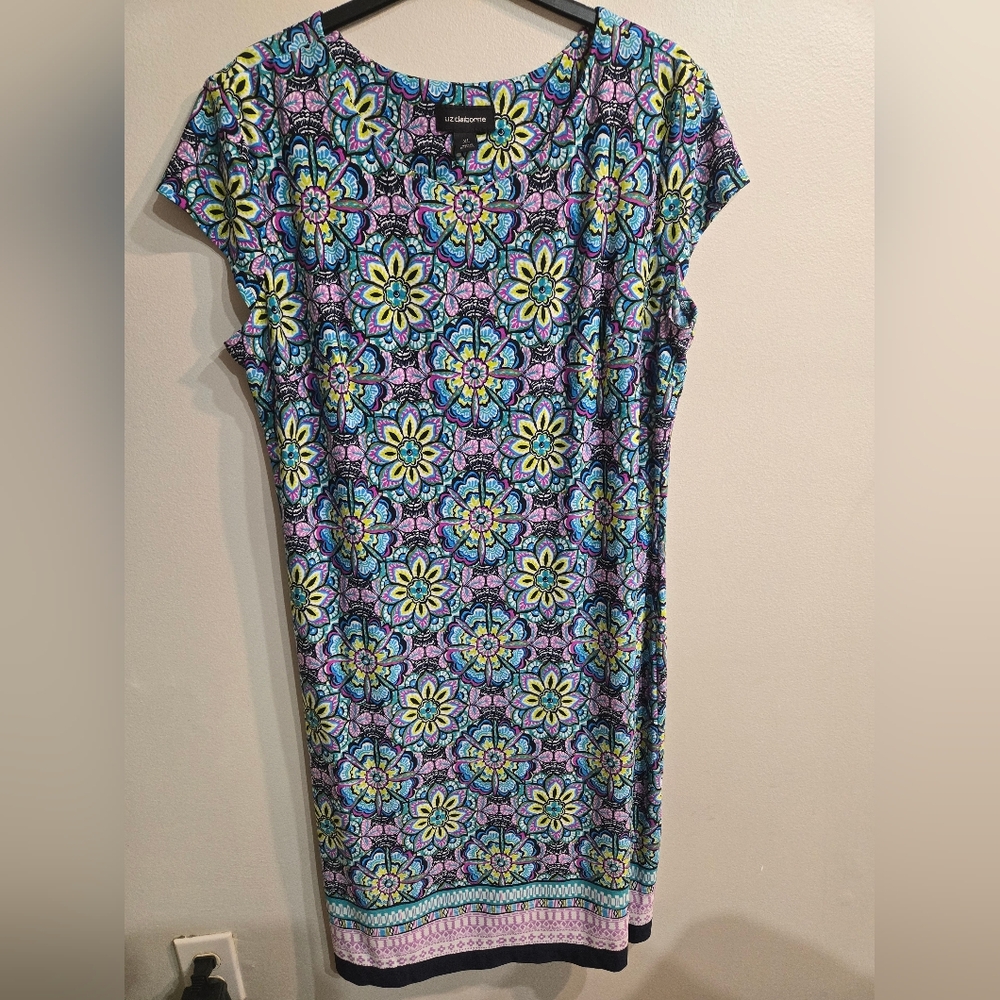 Liz Claiborne Multicolor Floral Dress Sz XL